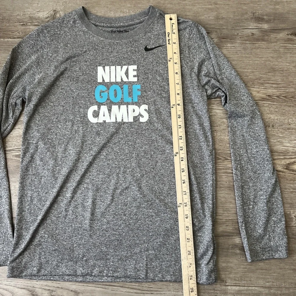 Nike Golf Camps Performance T Shirt Boys L Gray Long Sleeve